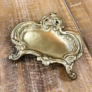 Vintage Style Victorian French Jewelry Dish in Antique Gold Finish